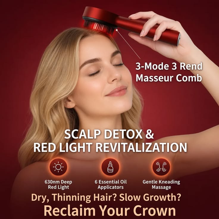 Scalp Massager Brush (Red)