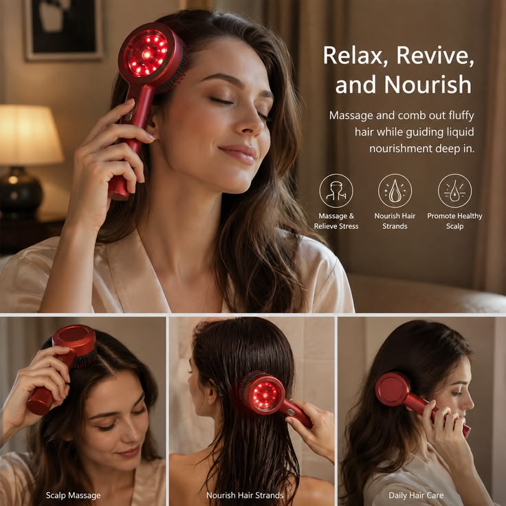 Scalp Massager Brush (Red)