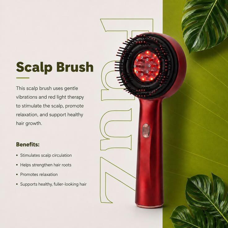 Scalp Massager Brush (Red)